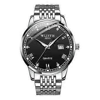 Couple Watches For Lovers 2022 Quartz Watches Men Women Waterproof Calendar Wristwatch Stainless Steel Lover Watch+Box
