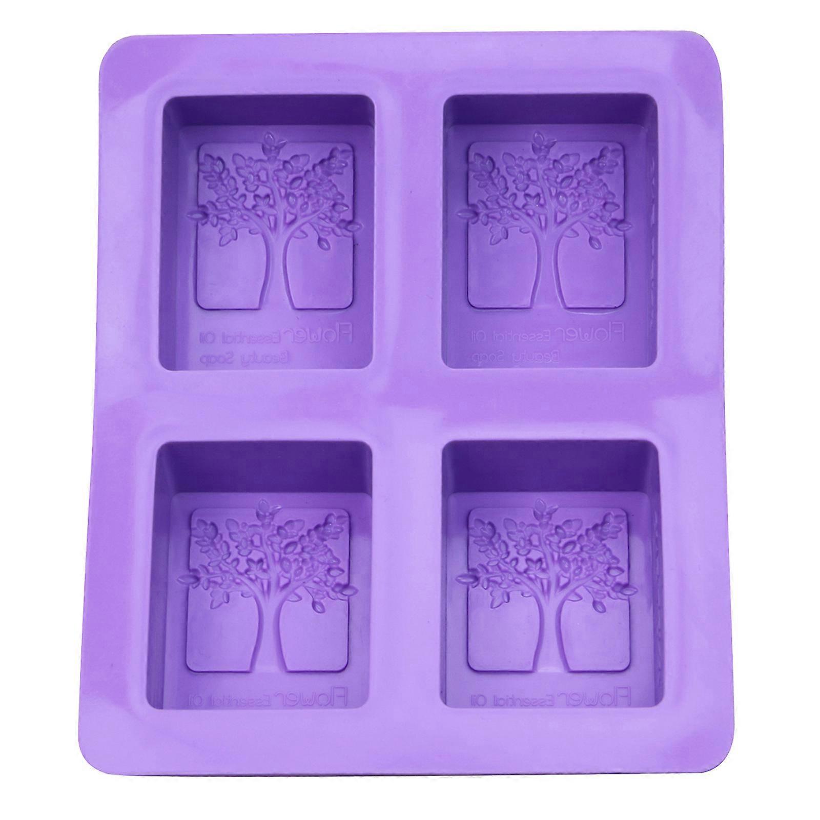 4 Cavities Silicone Soap Mold  Ice Cube Candy Mold Kitchen Decorating Tools