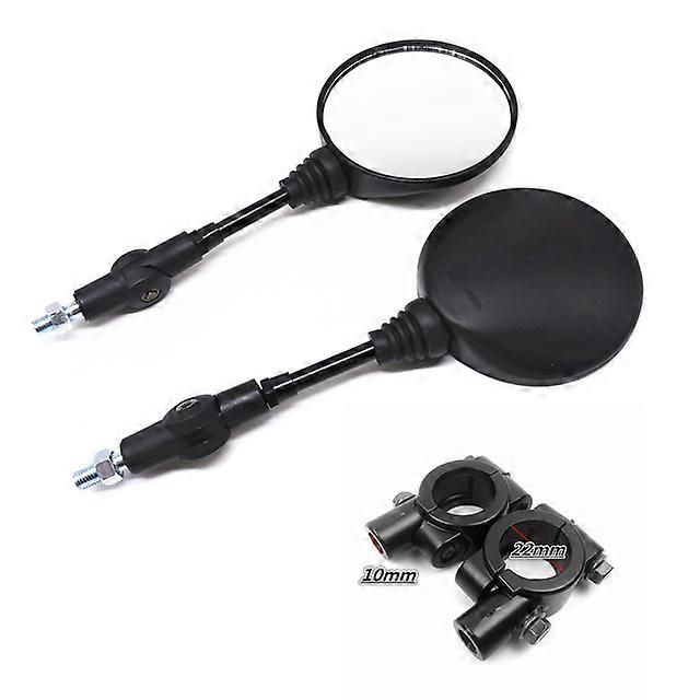 QX Foldable Motorcycle Rearview Mirror 2pcs Round 10MM Scooter E-Bike Rear View Mirrors Back Side Convex Mirror For KTM KLX