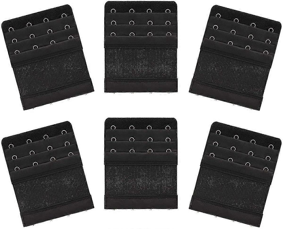 6 Pieces Women's Soft Comfortable Elastic Bra Extenders Bra Extension Strap 4 Hook 3 Row Lady's Bra Extender Bra Band-yyc 100% new