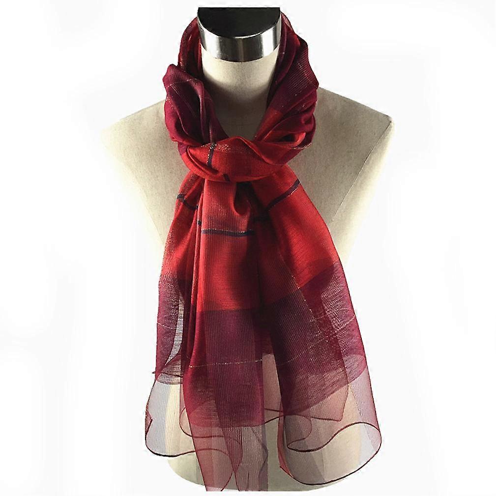 Organdy longue écharpe châle coloré enveloppe de cou soyeuse pour dame