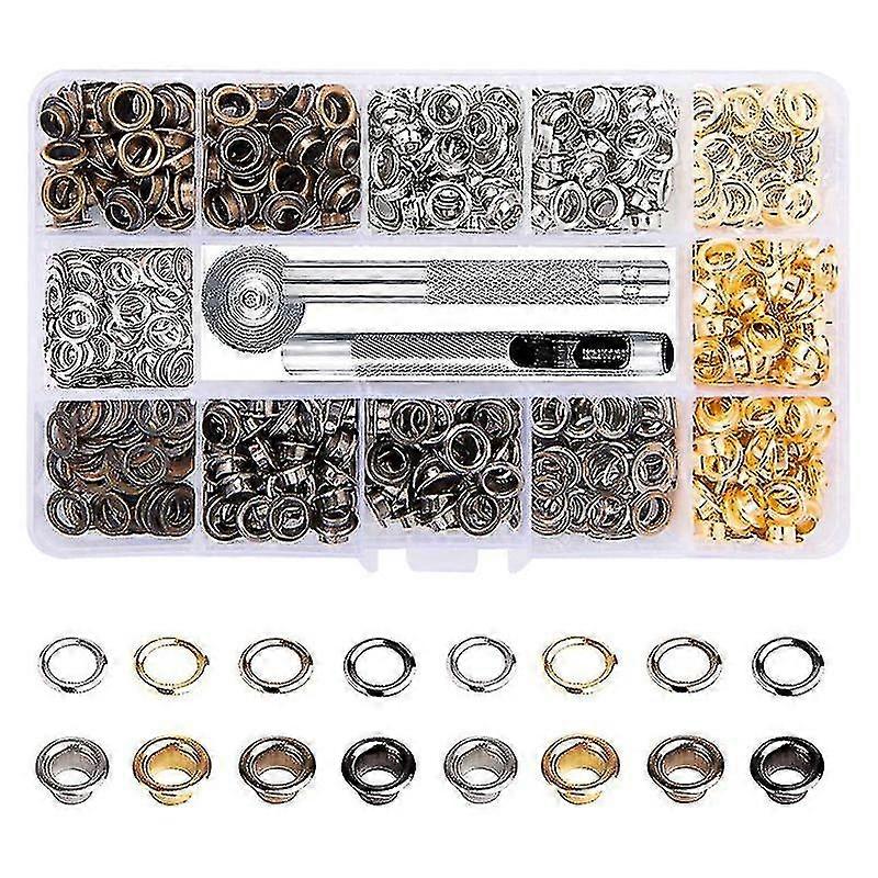 3/16inch 400pcs Eyelets Grommet Sets Compatible Shoes Clothes(4 S)