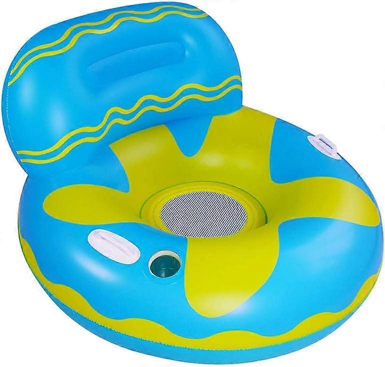 Pool Float, Floating Hammock, Beach Floats, Adult Floating Inflatable Hammock, with Backrest and Armrest Inflatable Lounger (Blue)