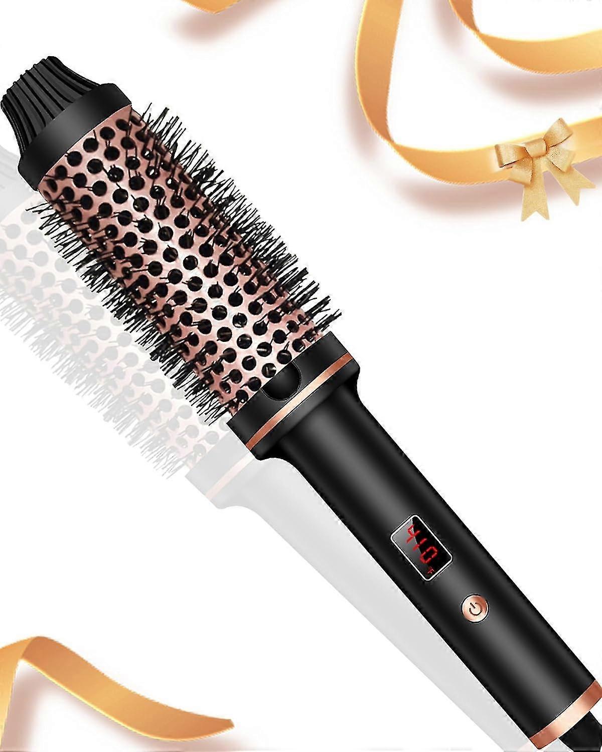 Thermal Brush, 1.5 Inch Travel Curling Iron Brush, Heated Round Brush Volumizing Brush, Ceramic Tourmaline Ionic Curling Comb