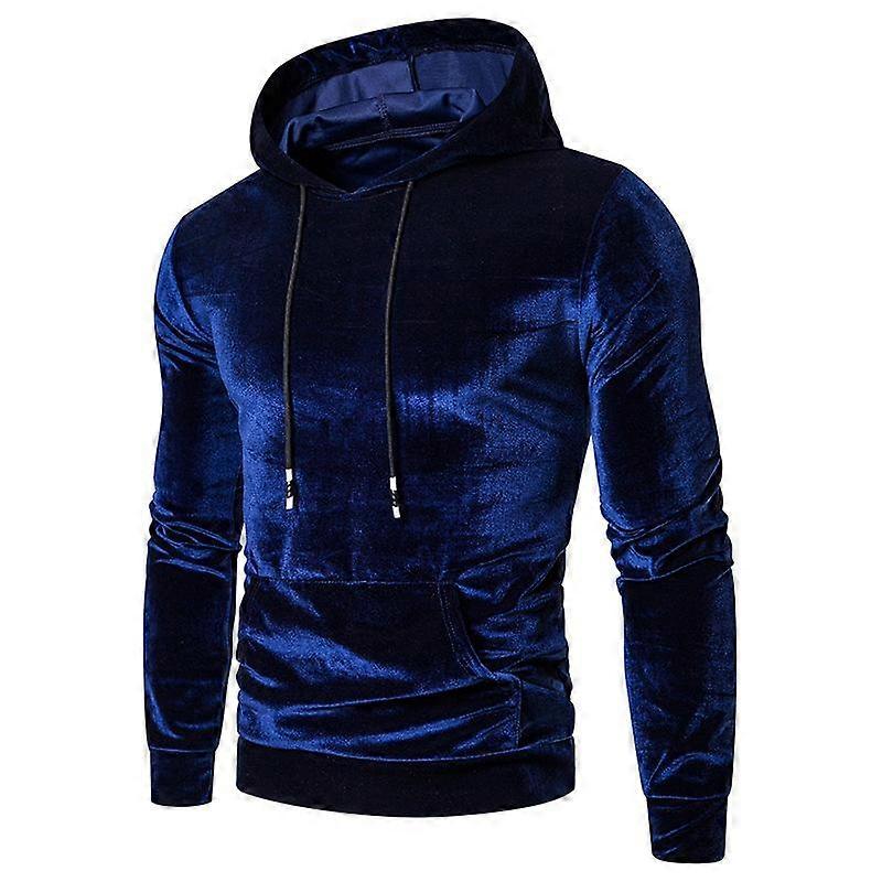 Hoodie Samt Jacke Blau Herren Samt Hoodie Sweatshirts Casual