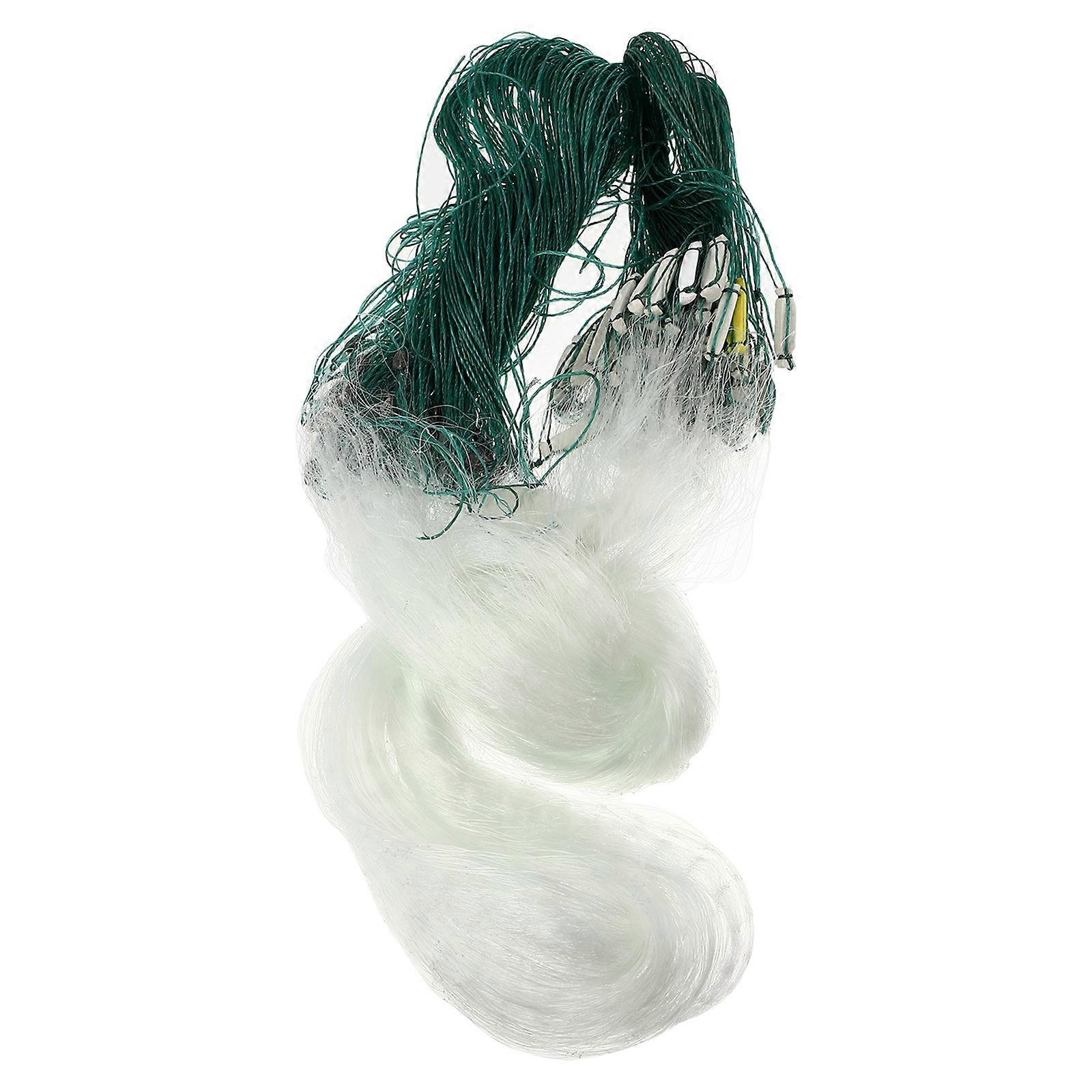 Monofilament Fishing Gill Network Single Layer Fishing Net Outdoor Fish Gillnet Trap Fishing (1m x 20m, Three Layer Round Lead Drop)