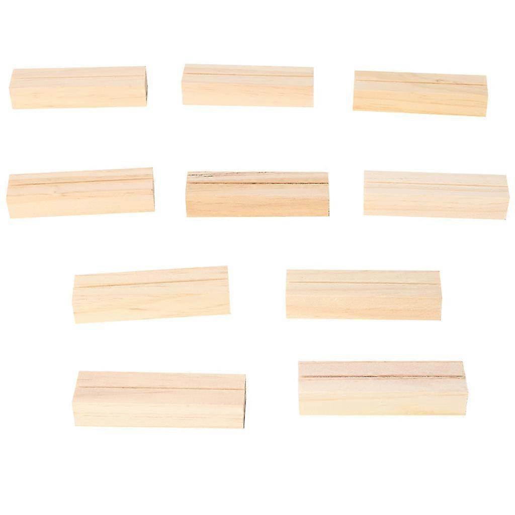 10pcs עץ טבעי מספרים תצוגת תמונה מעמד כרטיס ביקור מחזיק