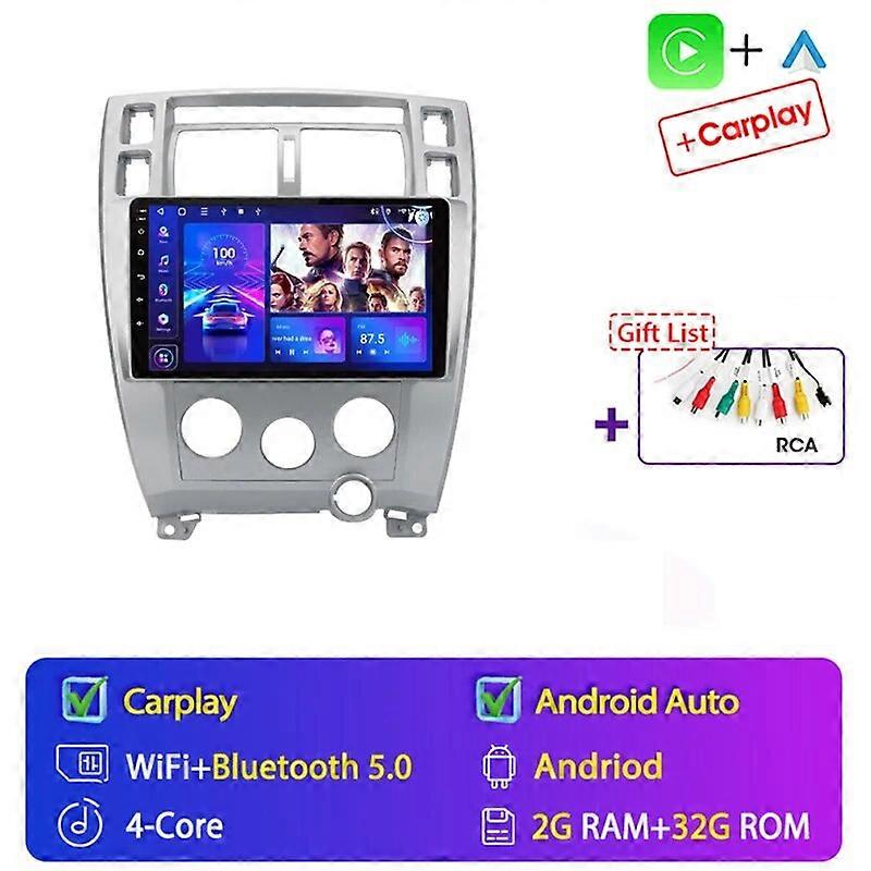 Android13 2Din Car Radio for Hyundai Tucson 2004 2005 - 2009 Multimedia Player Navigation Stereo Auto Head Unit Carplay Speakers
