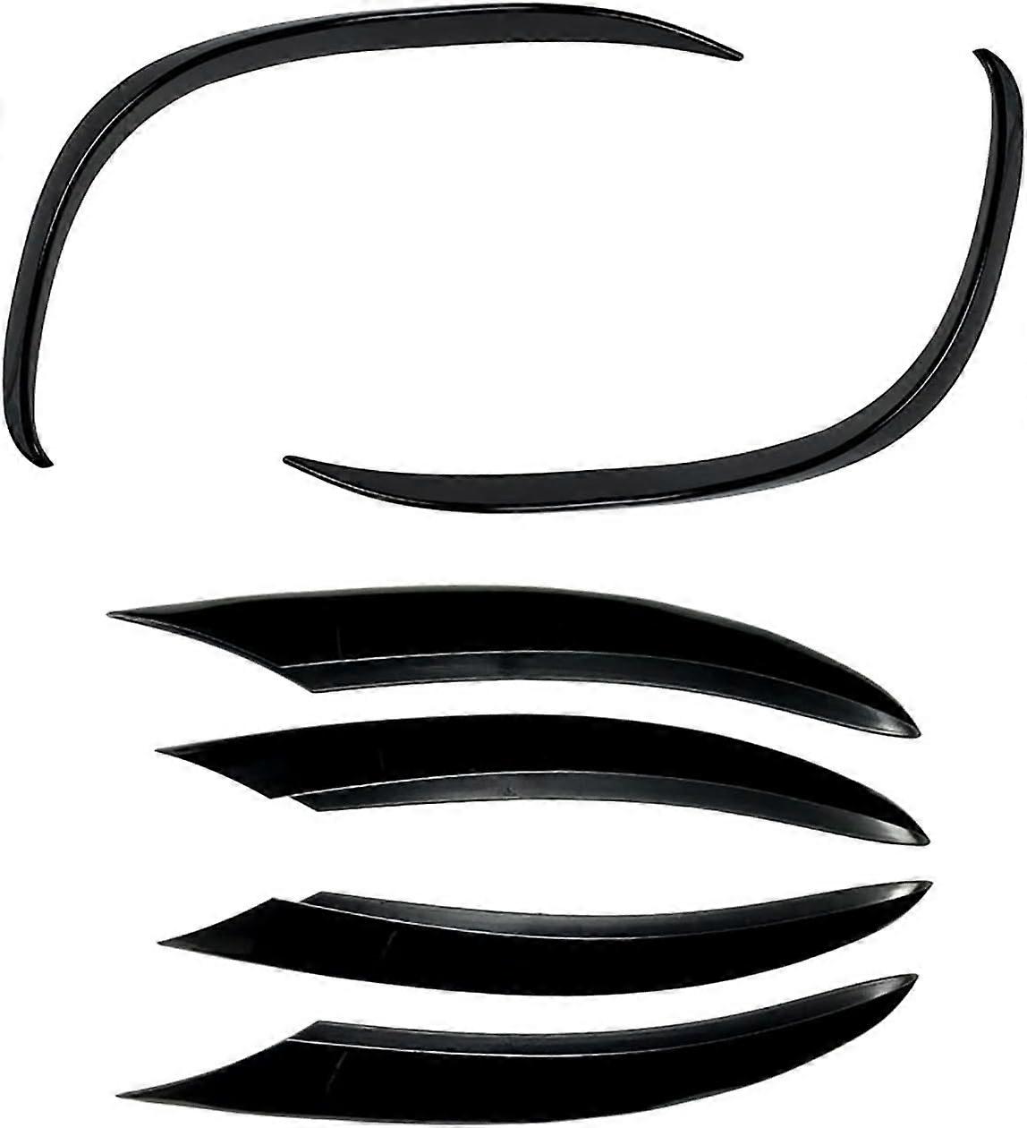 Car Front Bumper Splitter Side Spoiler Canards, Fog Light Trim Decorative, Compatible with Benz W205 C200 C260 AMG 2019+,L-Carbon Look