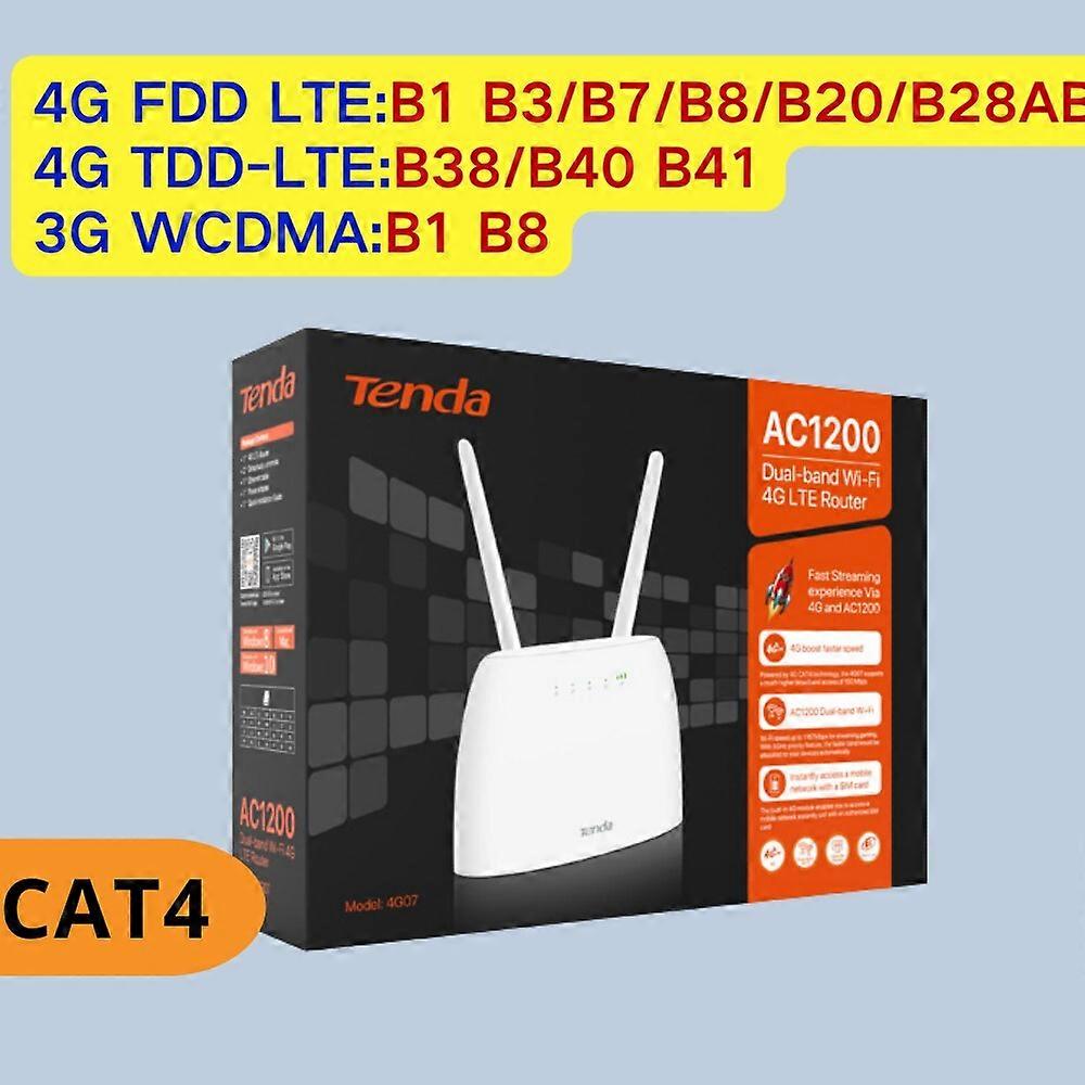 Tenda 4G Router SIM Card LTE CAT4 150Mbps AC1200 Wireless Router Hotspot 64 Users Beamforming 4G Wifi Router Global Version