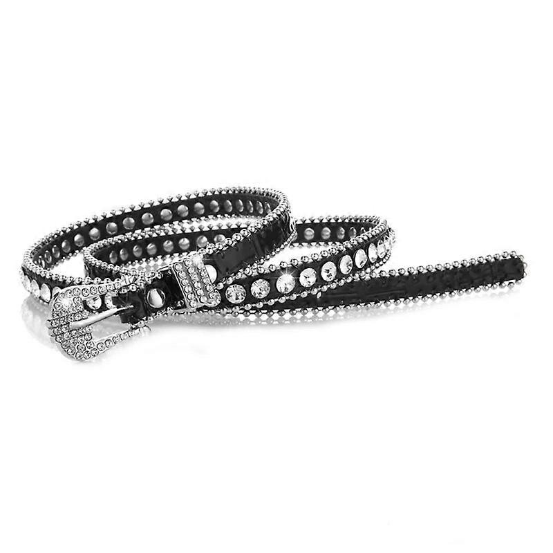 Rhinestone Belt for Jeans Women Rhinestones Leather Belt Bling Studded Western Cowgirl Waist Belt for Jeans Pants