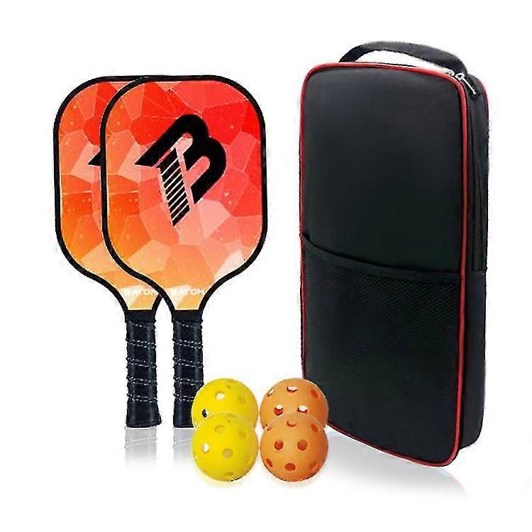 Carbon Fiber Surface Pickle Ball Racket 2paddles With 4 Balls Paddle Honeycomb Outdoor Ultralight Pickleball Paddle Set - PW