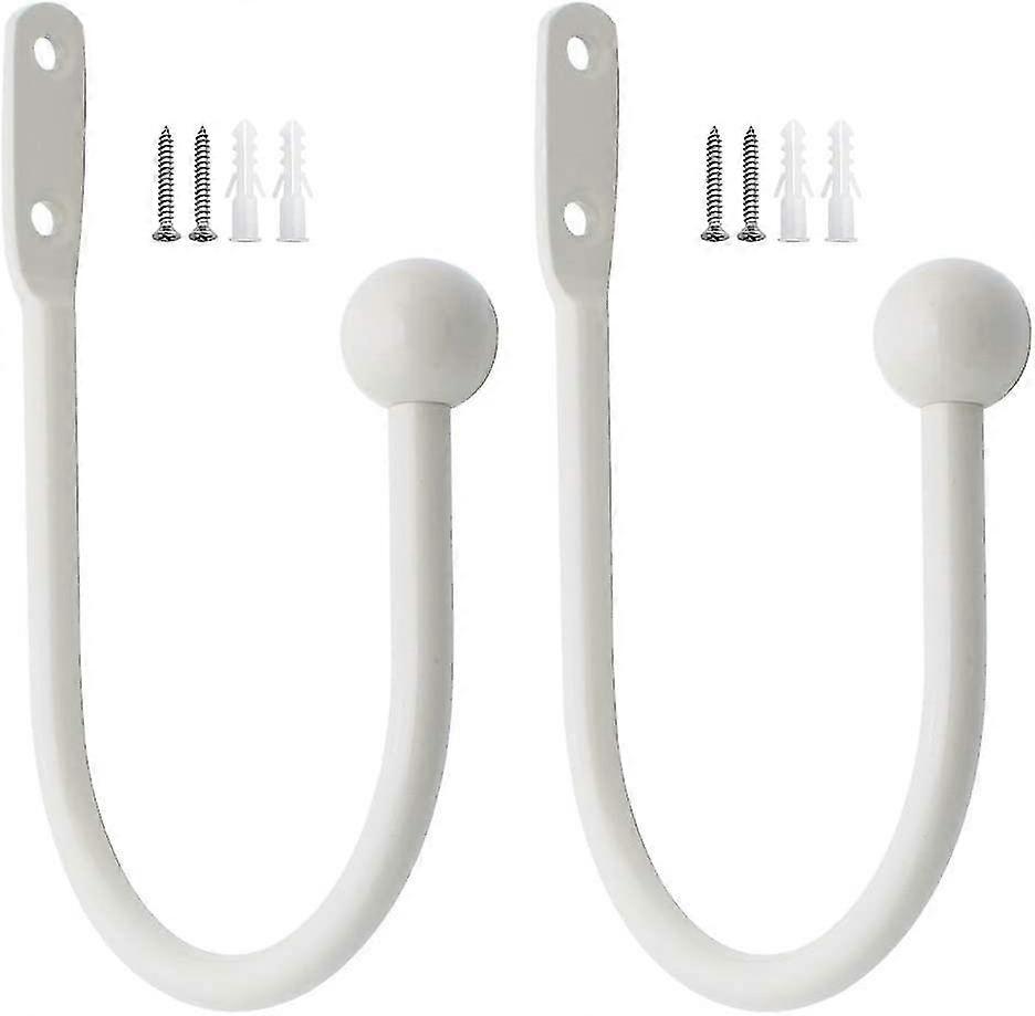 2 Pieces Metal Curtain Holdback Decorative Curtain Drapery Holdbacks Arms Wall Mounted Curtain Tie Backs Drapery Holdbacks Hooks With Screws For Fixed