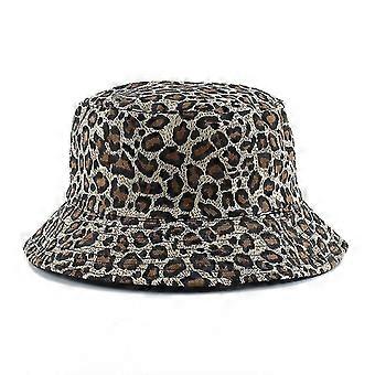 2023 Leopard Print Bucket Hat Reversível Chapéu de Pescador Viagem ao Ar Livre Chapéu Panamá Chapéu Sun Cap Para Homens E Mulheres