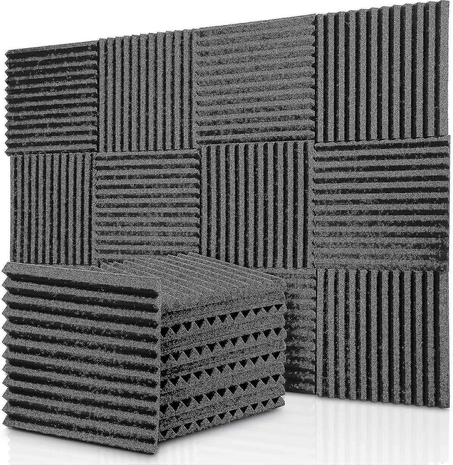 12-pack Acoustic Foam Panels Wedges, Fireproof Soundproofing Foam Noise Cancelling Foam For Stu