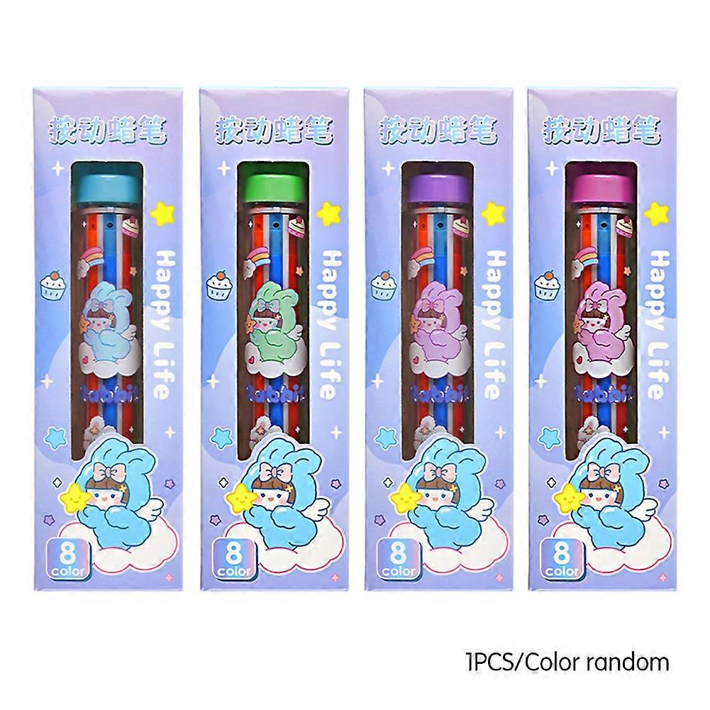 Multicolor Crayons, 8 in 1 Retractable Crayons,Creative Painting Pens 8-color Interchangeable Color,Kids Painting Party Favors Pen