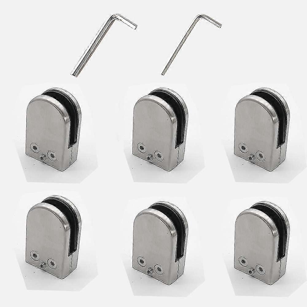 مشبك زجاجي مشبك زجاجي 304 الفولاذ المقاوم للصدأ 6 قطع 5-8 مم مشبك زجاجي حامل زجاجي قابل للتعديل للدرابزين درج الدرابزين S202412277066