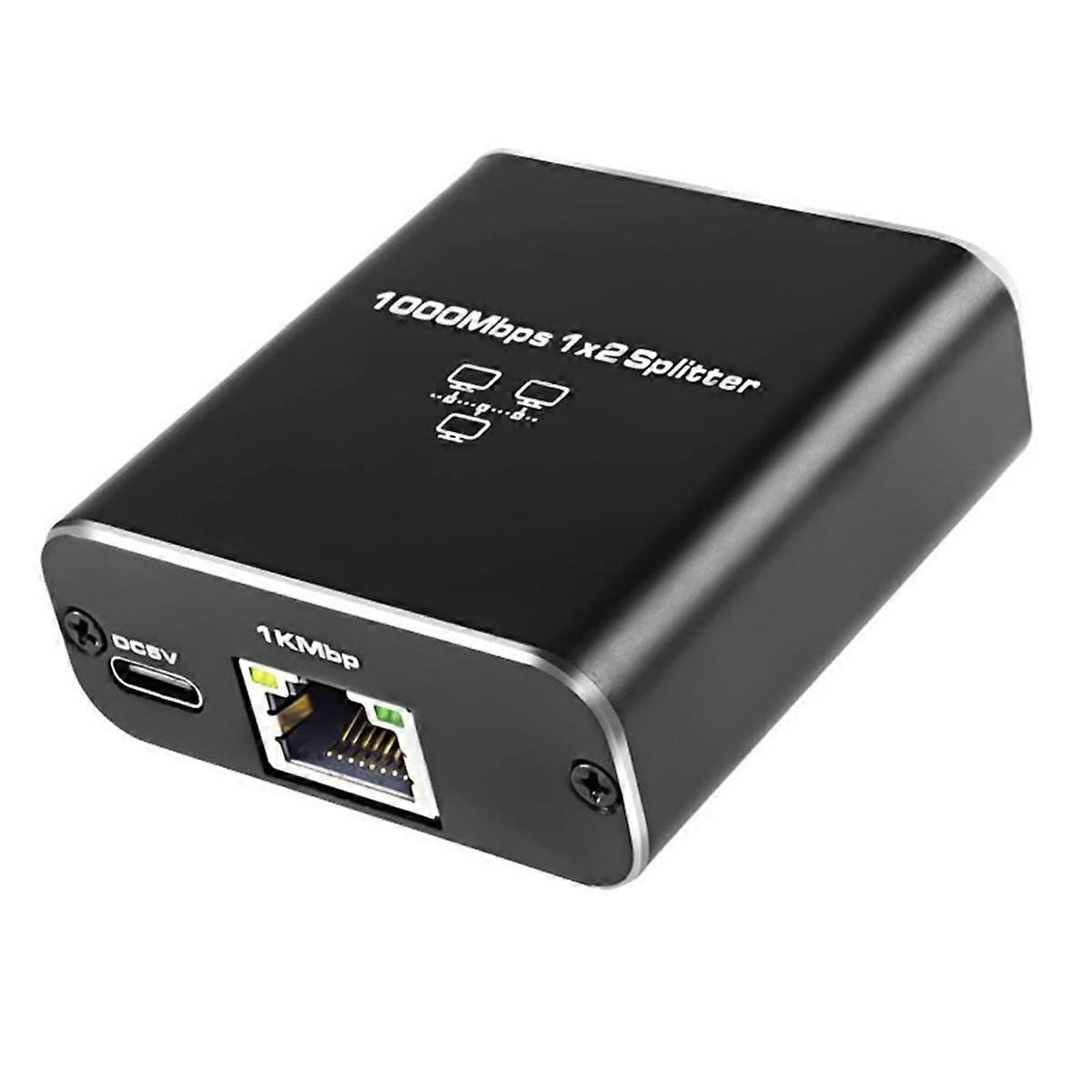 ギガビットイーサネットスプリッター1〜2 1000Mbps RJ45 LANインターネットスプリッター(ComputerHubスイッチルーター用)