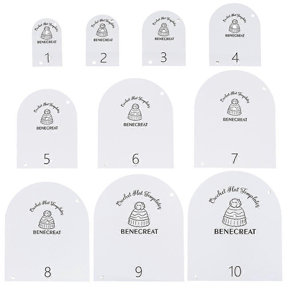 Arch Acrylic Crochet Cap Making Template White 83~171x48~143x2.8mm 10pcs/set