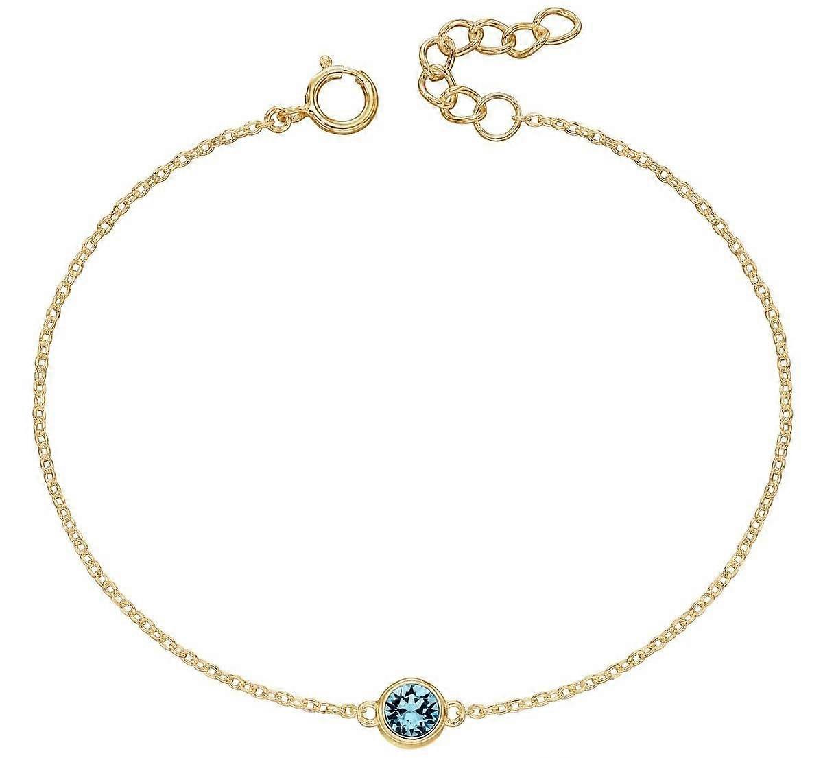 Beginnings March Crystal Birthstone Bracelet - Gold/Blue
