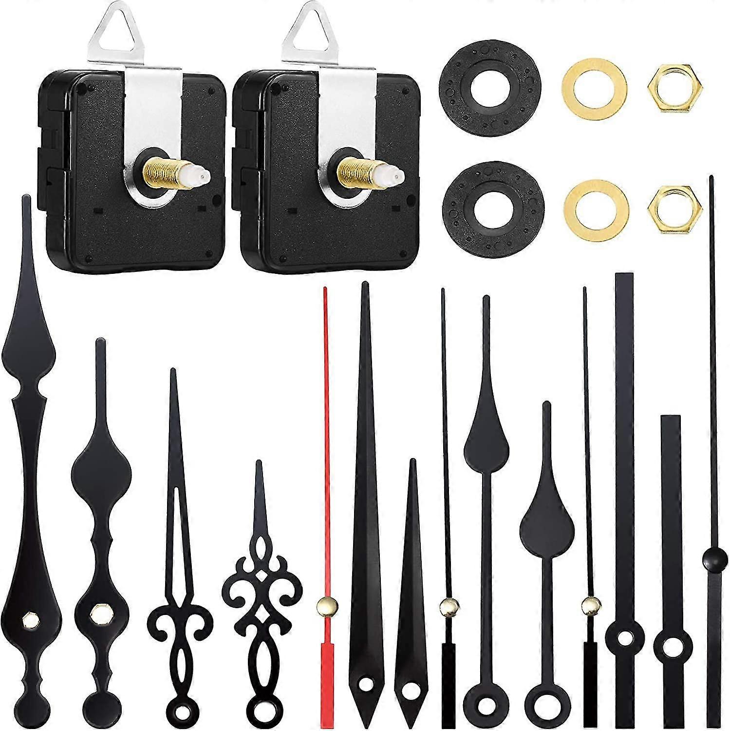 2 Pcs High Torque Long Shaft Clowork Movement Mechanism With 5 Different Pairs Of Hands Diy Clo Replment Parts