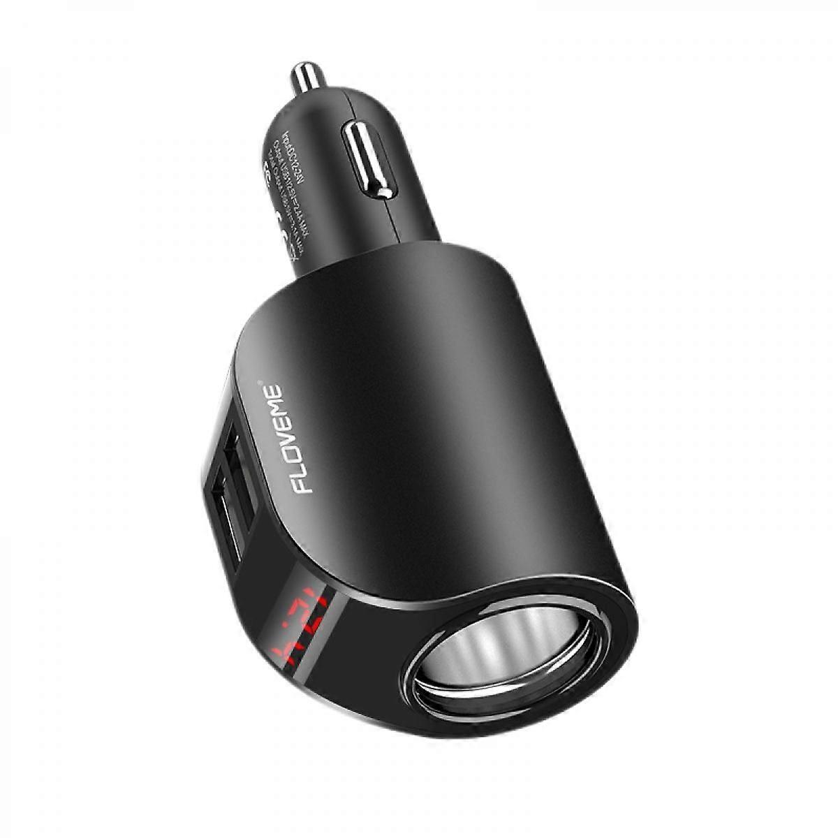 Dijital ekran arj cihaz 3.1A siyah ile Apple ara arj cihaz iin uygun bir srkle iki akmak ift USB