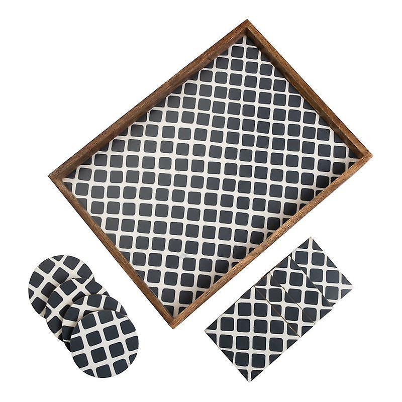 Penguin Home® Moroccan Texture Serving Tray & Coasters Set