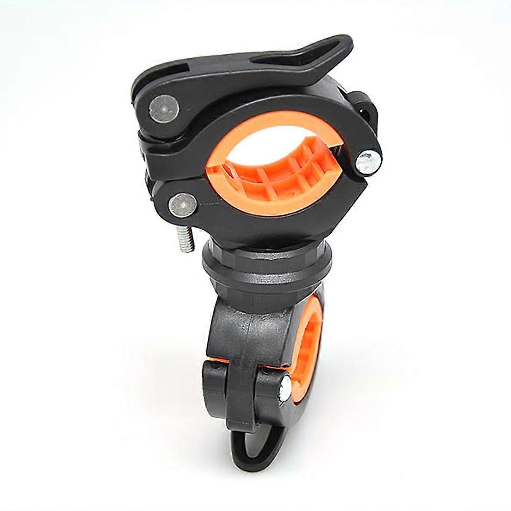 Multifunction Universal Clamp Bicycle Flashlight Bike Clip Mounting Bracket(black&orange)