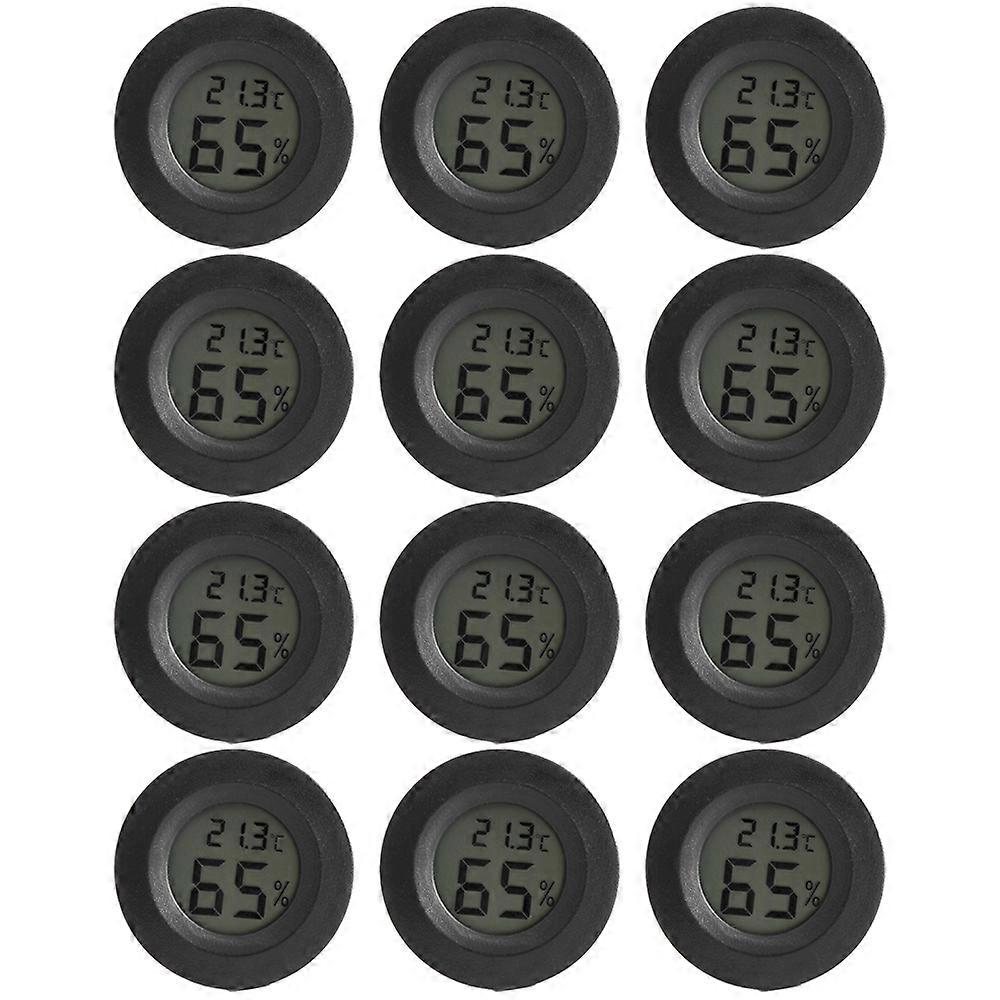 Humidity Meter With Temperature Humidity Meters, Realtime Updating For Home, Baby's Room, Greenhouses, 12 Pieces