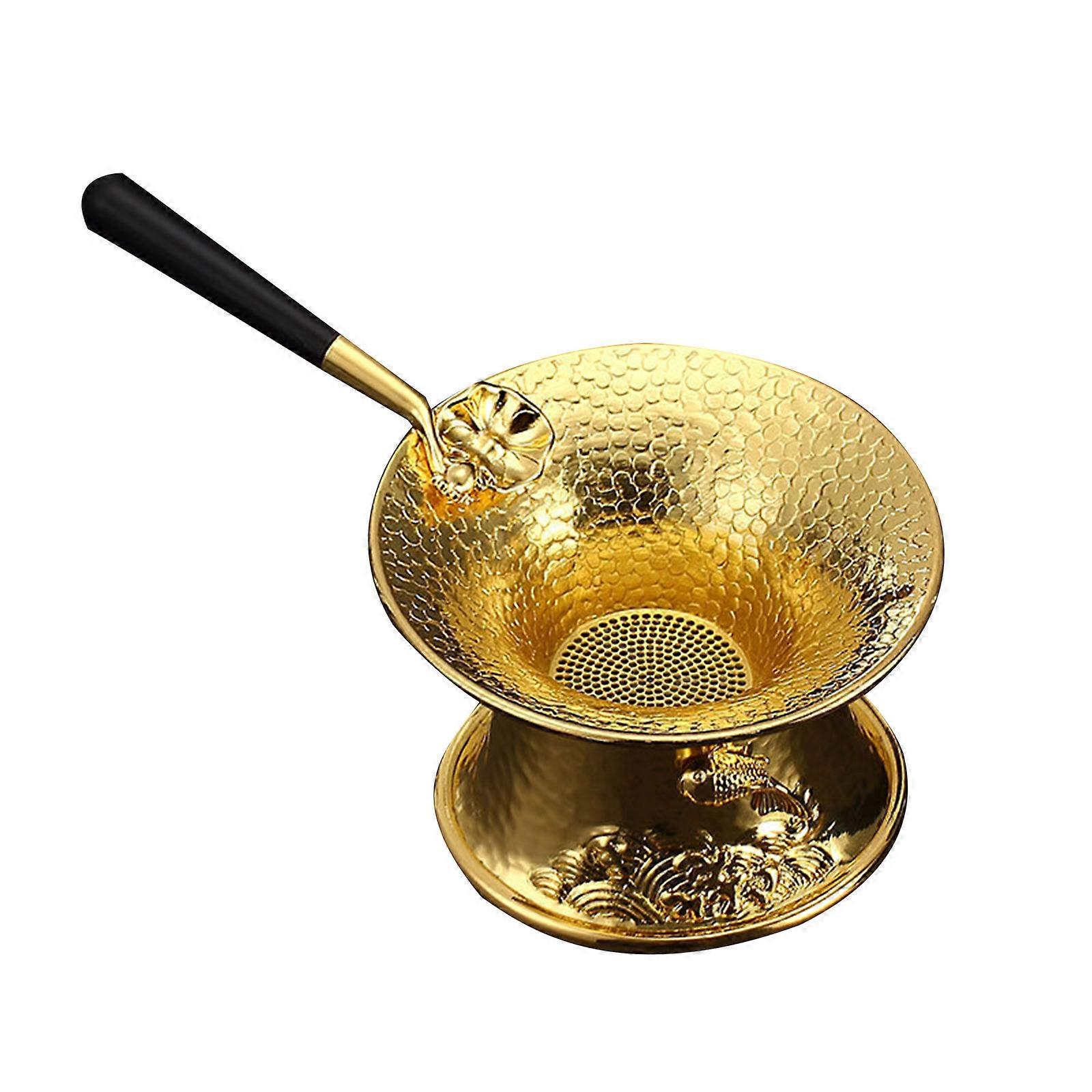 Tea Strainer Tea Maker with Removeable Base Tea Filter Kungfu Tea Set Accessories Tea Filter Screen with Long Handle