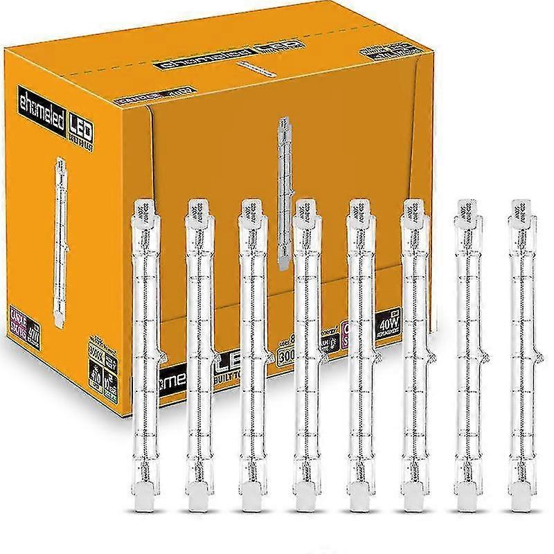 6包R7s卤素灯泡118mm 230W可调光230V 4650lm 2800k暖白色节能钨线性灯泡泛光灯J118安全灯泡[ener