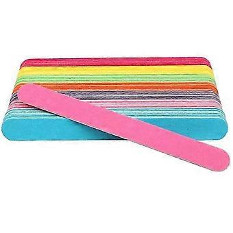 20Pcs/Lot Wooden Nail File 180/240 Colorful Sandpaper Buffer Block Pedicure Manicure Polishing Tools Professional Nail Files