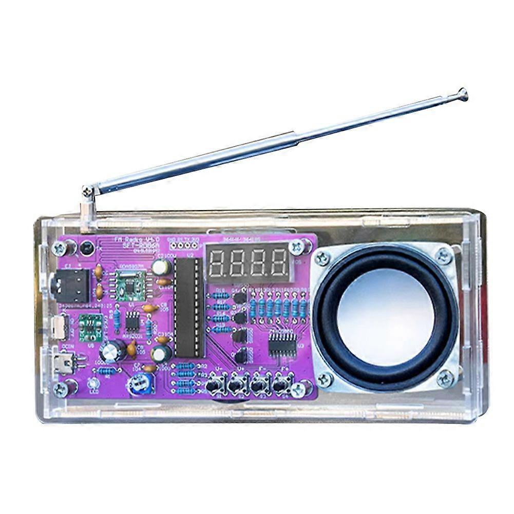 DIY FM Radio Kit Electronic Digital Tube Display Radio Single Chip Computer Learning Assembly Parts