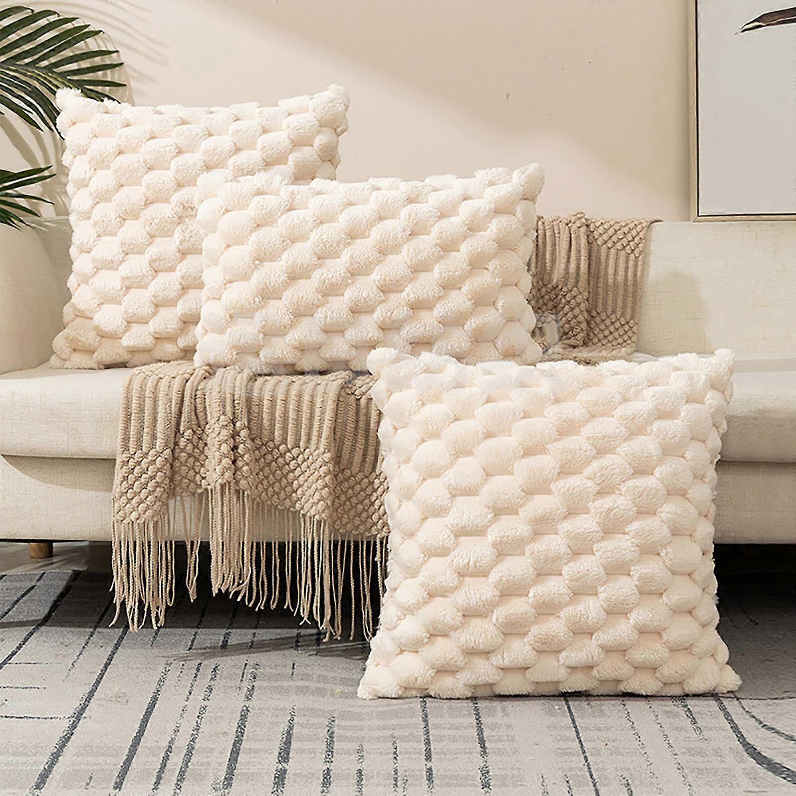 Weaving Snowflake Velvet Solid Color Pillow Office Sofa Lumbar Support Pillow Bedside Support Pillowcase Cushion