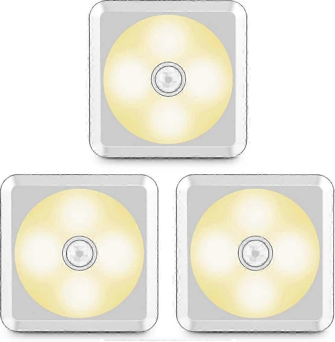 Motion Sensor Light, 3 - Pack, Battery - Operated, Ideal for Closets, Hallways and Bedrooms, Soft Warm Light