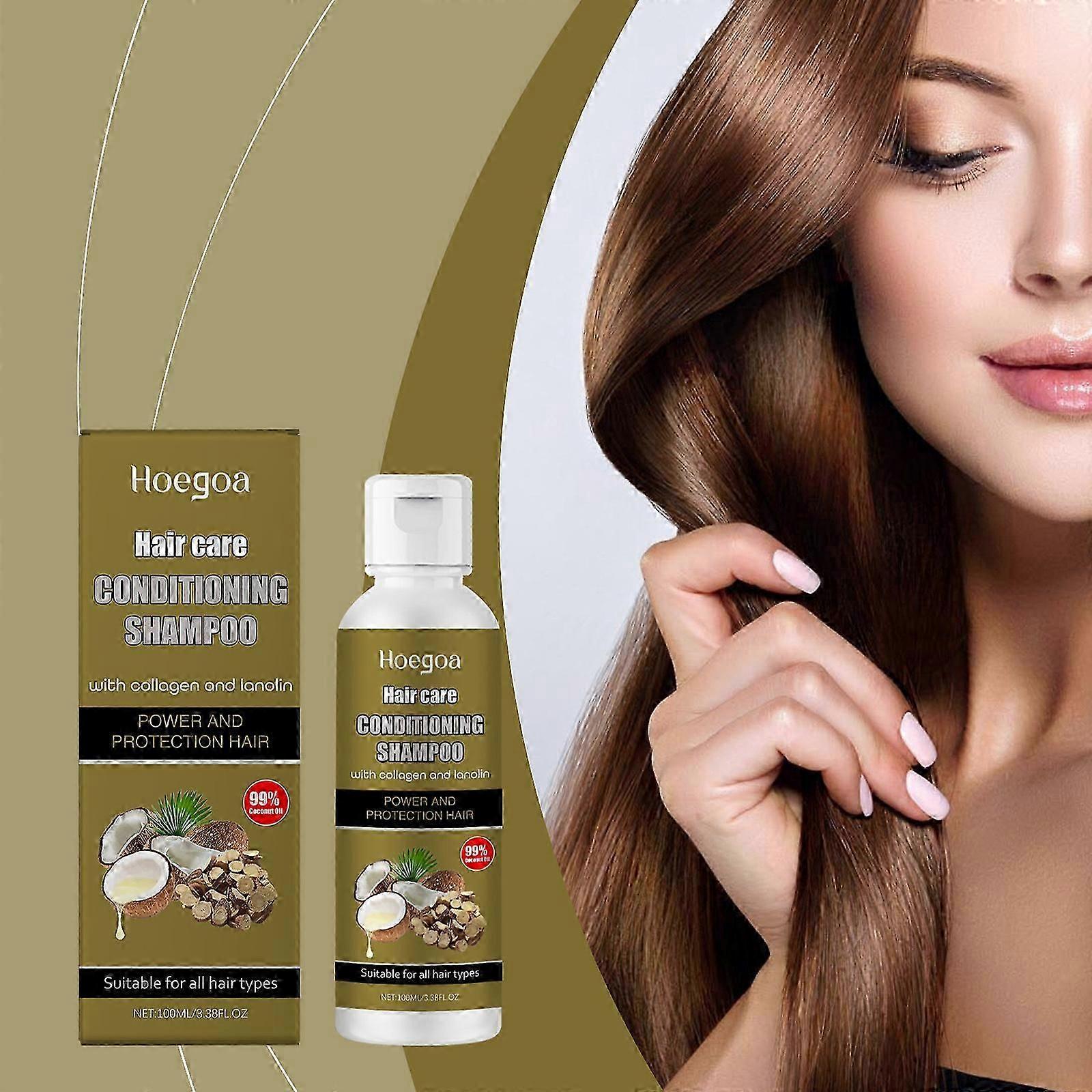 ExquisiteHerbal shampoo, gentle cleansing to keep scalp fresh, hydrating and soothing shampoo with Lanolin and collagen