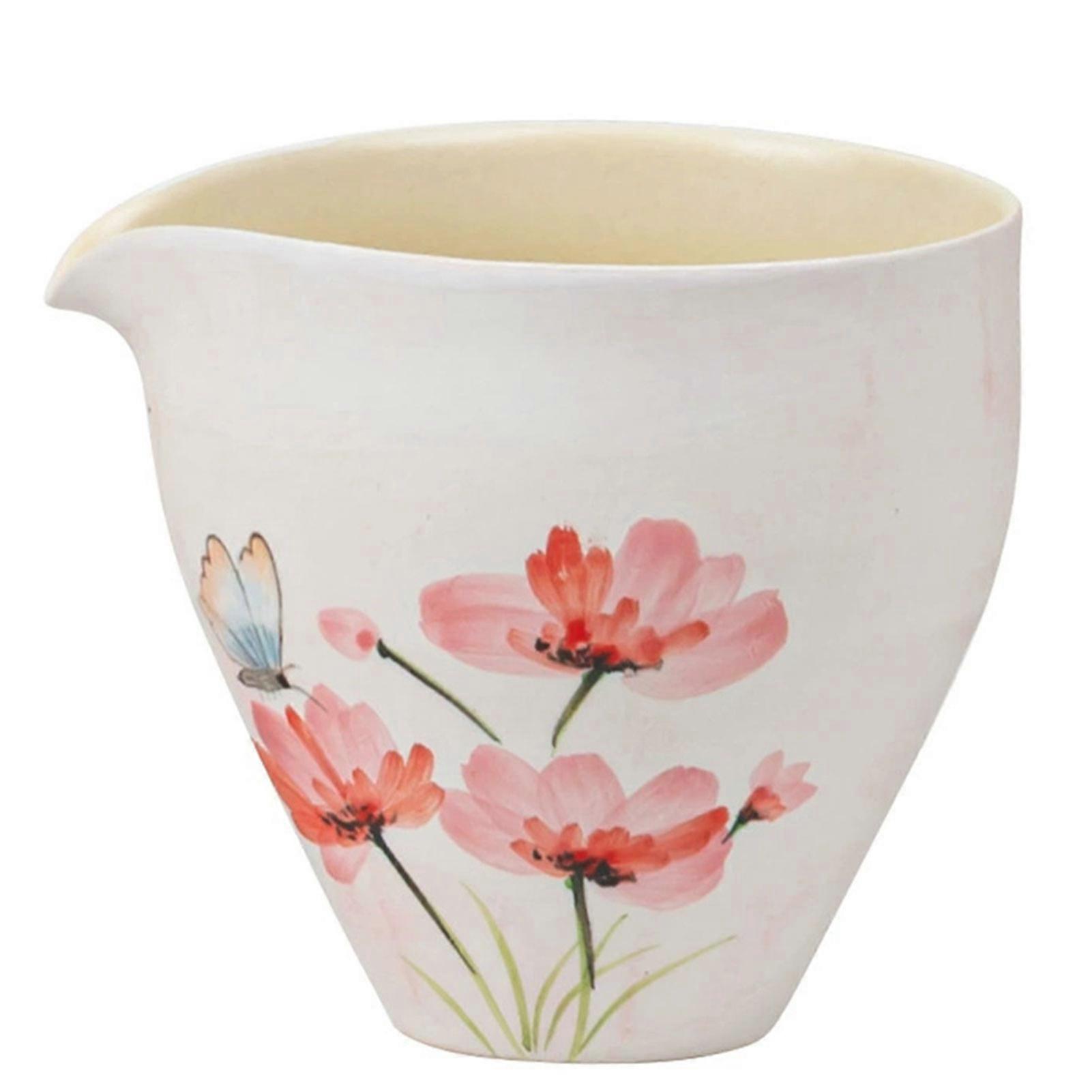Ceramic Floral Tea Pitcher Water Ice Tea Pitcher for Home Party