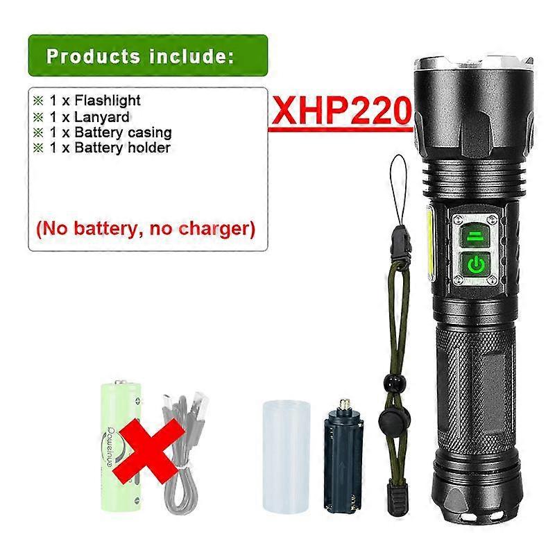Newest XHP220 High Power LED Flashlight Led Flash Light Rechargeable Powerful Torch Light Camping Lantern Hand Lamp