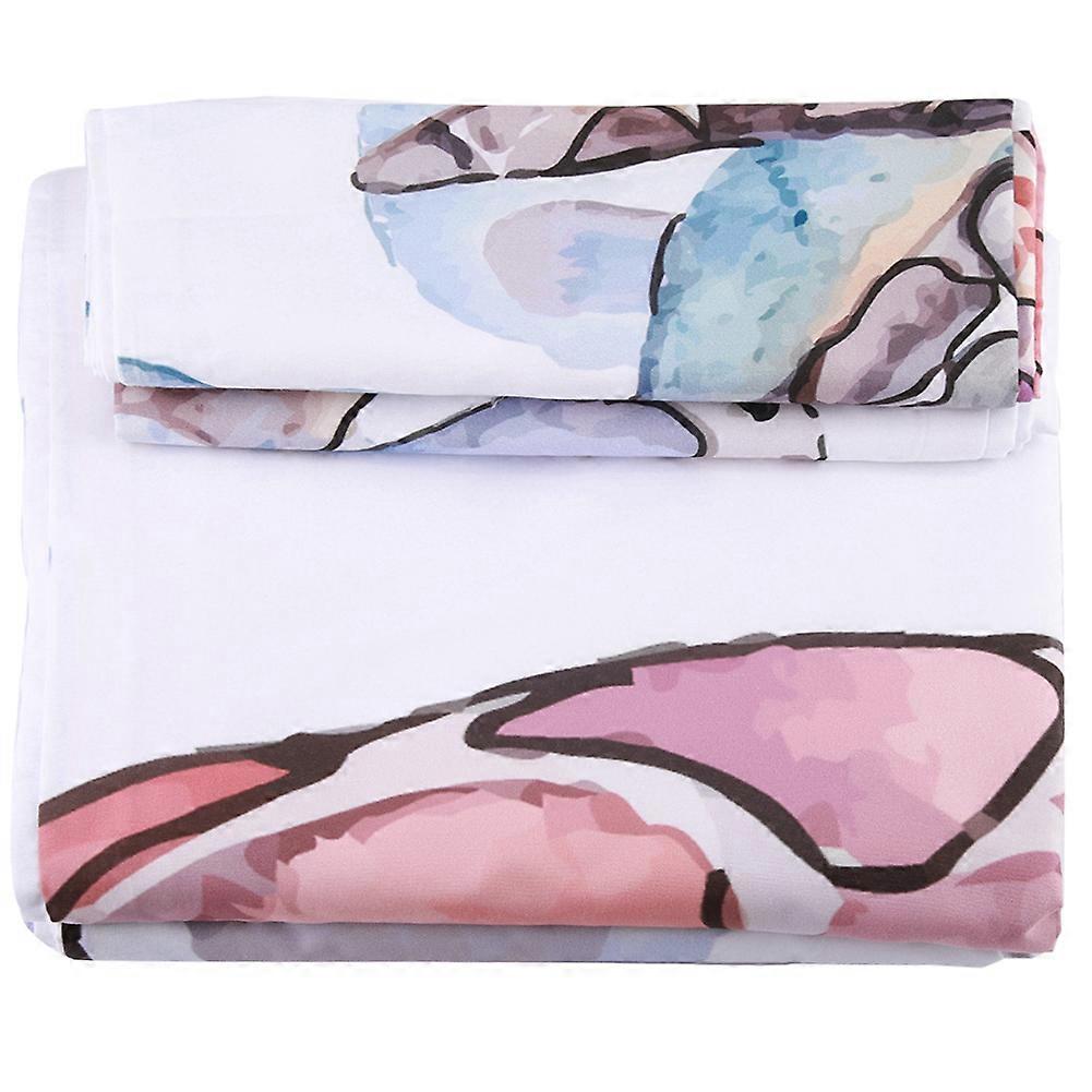 3 Pcs / Set Modern Style 100% Polyester Bedding Set Pillowcase Fitted Sheet (King)