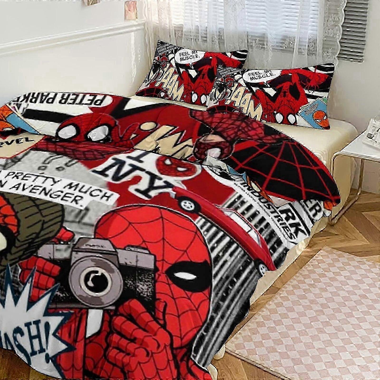 n1961 Lençóis Spidean Bedding Se para Crianças Homens Mulheres Tamanho Twin Conjunto de Edredom 3s Conjunto de Edredom Capa de Edredom e Fronhas- (1 Capa de Edredom e 2 P