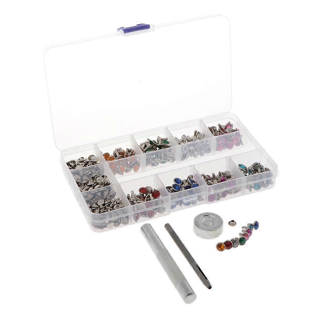 240 Pcs 7mm Rivets Crystal Rhinestone Studs Rhinestone Studs Gothic Punk With