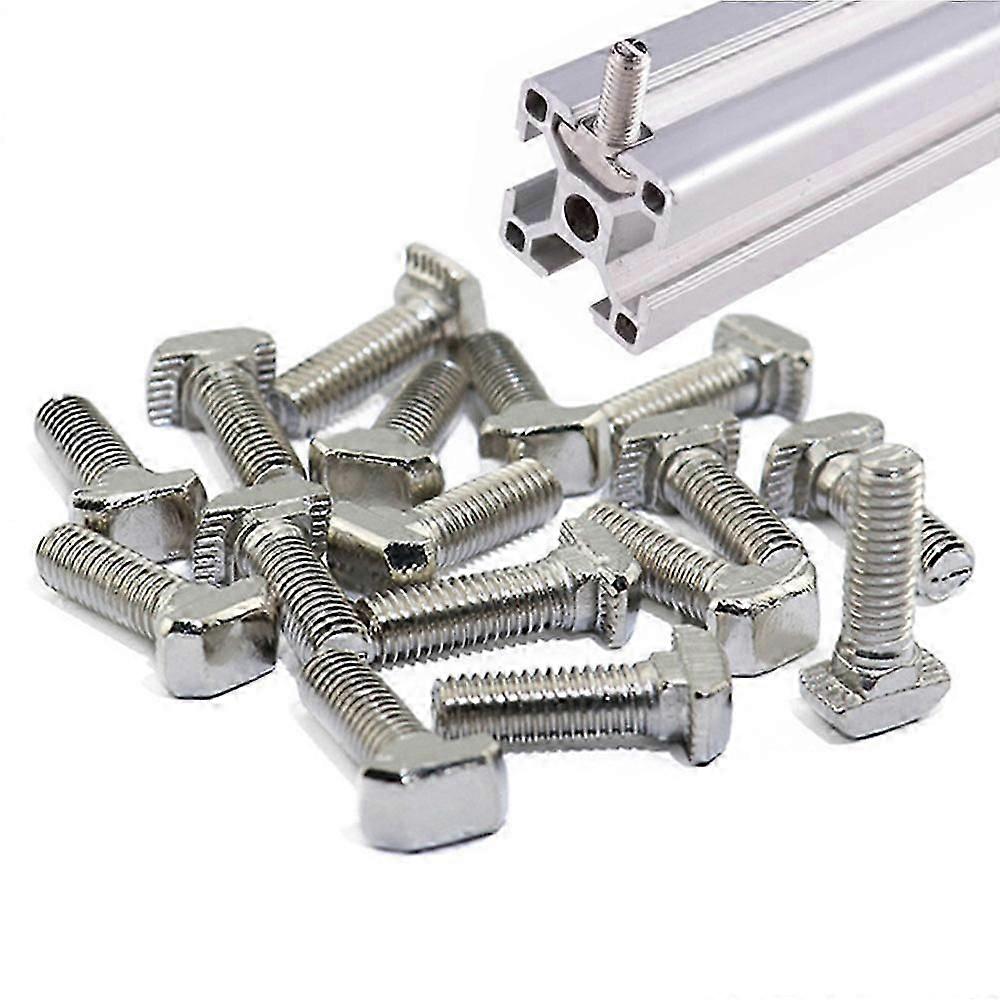 50pcslot M5 M6 M8 T Bolt Vis Outil de fixation pour Eu T rainuré 20 30 40 Profils de rail linéaire 40-M8x35mm