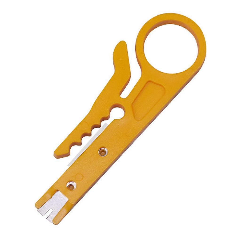 Practical Stripper Knife Crimper Pliers with Anti-slip Handle Professional Crimping Tool Cut Line Pocket Multi-tool Yellow