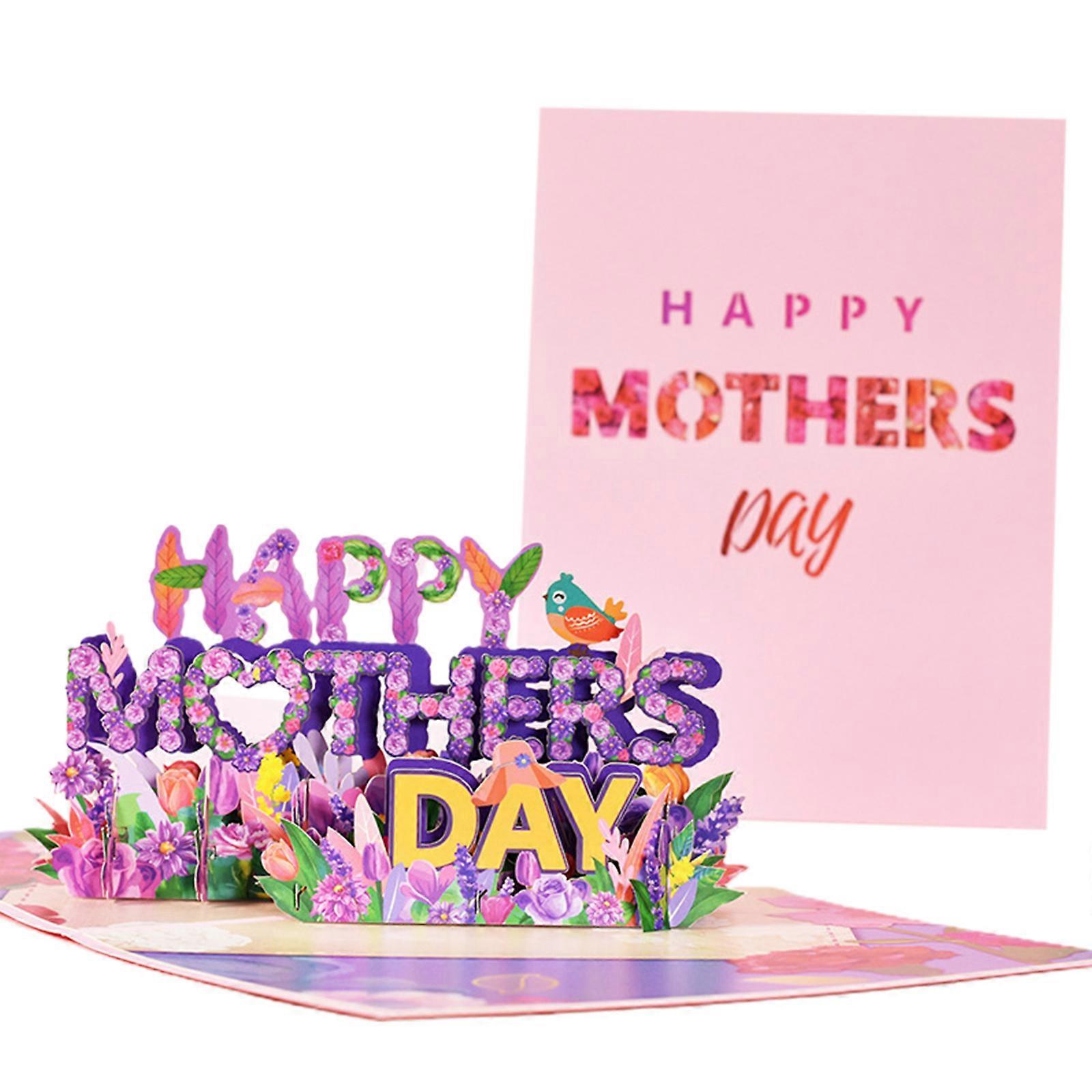 3D for Pop Up Cards Happy Mothers' Day Greeting Card with Envelope for Mom Prese