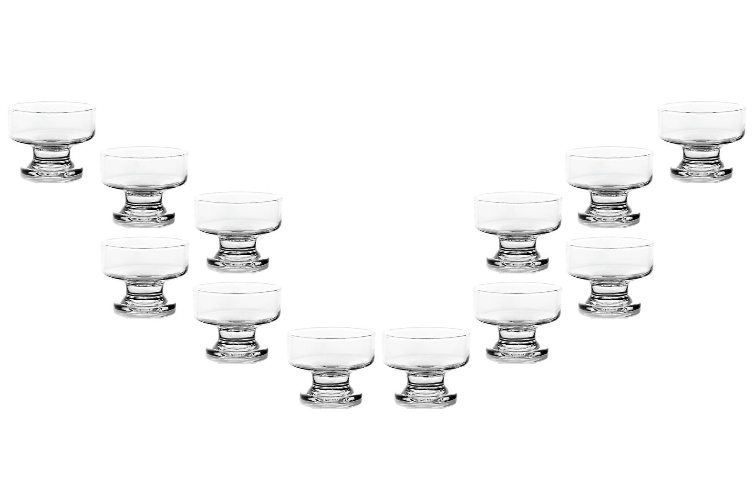 12 Set Elegant Glass Bowls for Dining 7 Ounce