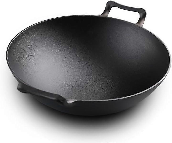 Cast Iron Wok for Grilling and Frying 12 Inch