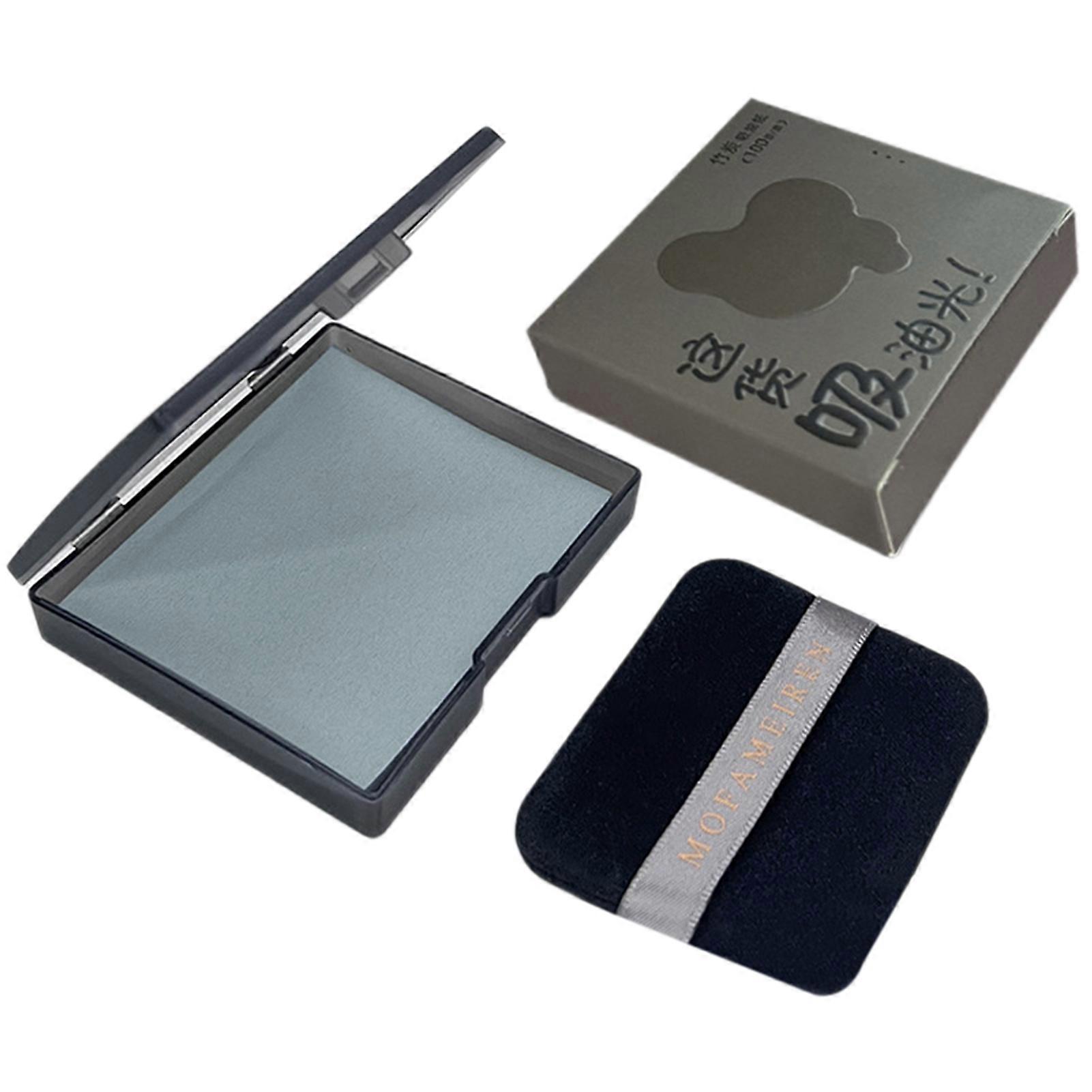 Oil Blottings Sheets for Face 100 Sheets Oil Absorbing Paper with Mirror Makeup Puff Portable Oil Control Tissues for Women