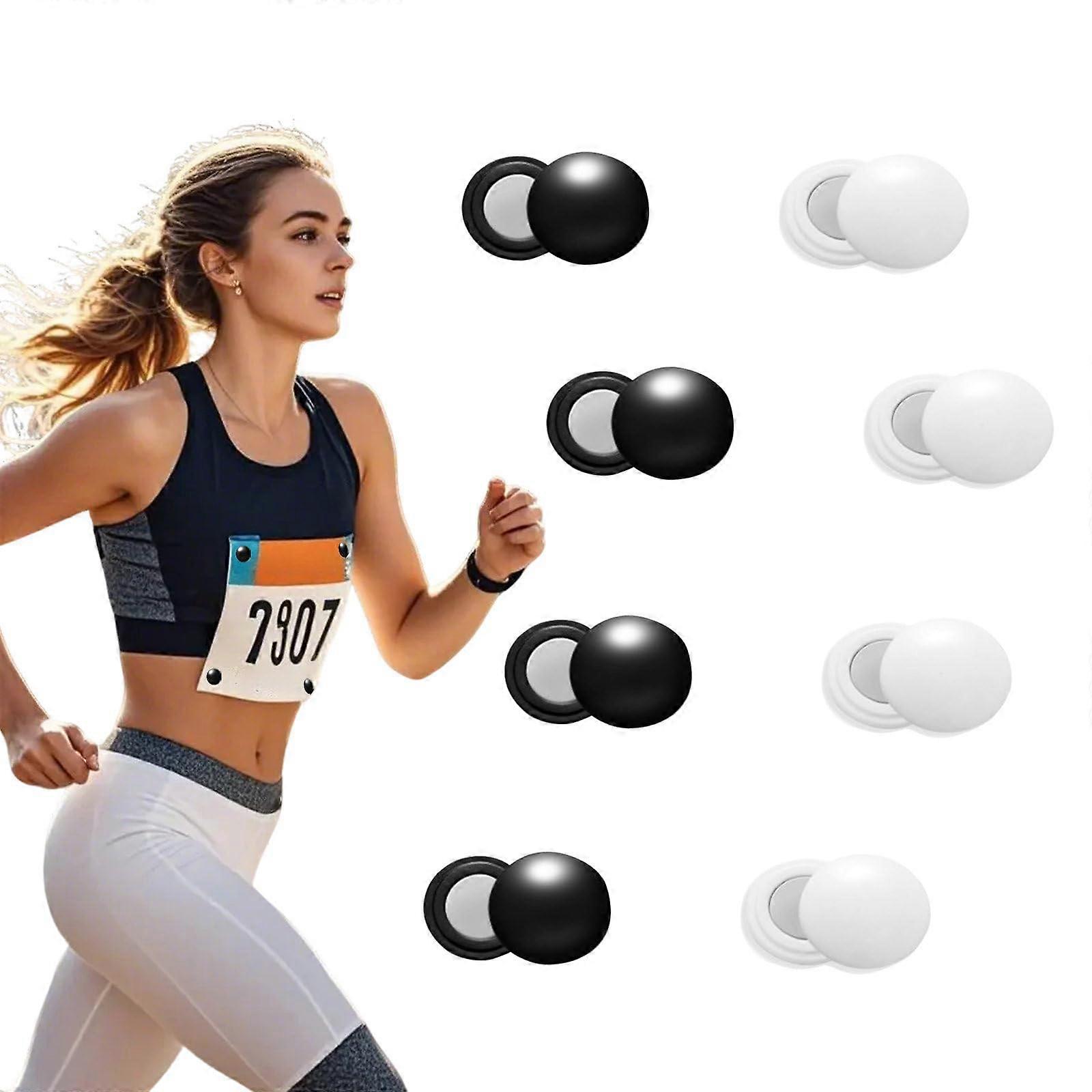 8 Set Premium Bib Magnets for Runners, Secure Race Bibs Without P, Ideal for Marathon, Dance and Events