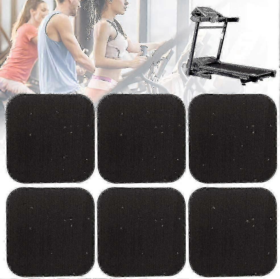 Pxcl Treadmill Shock Absorber Mat, Home Anti-vibration Sound Insulation Thickened Floor Cushion For Treadmill - Black6pcs