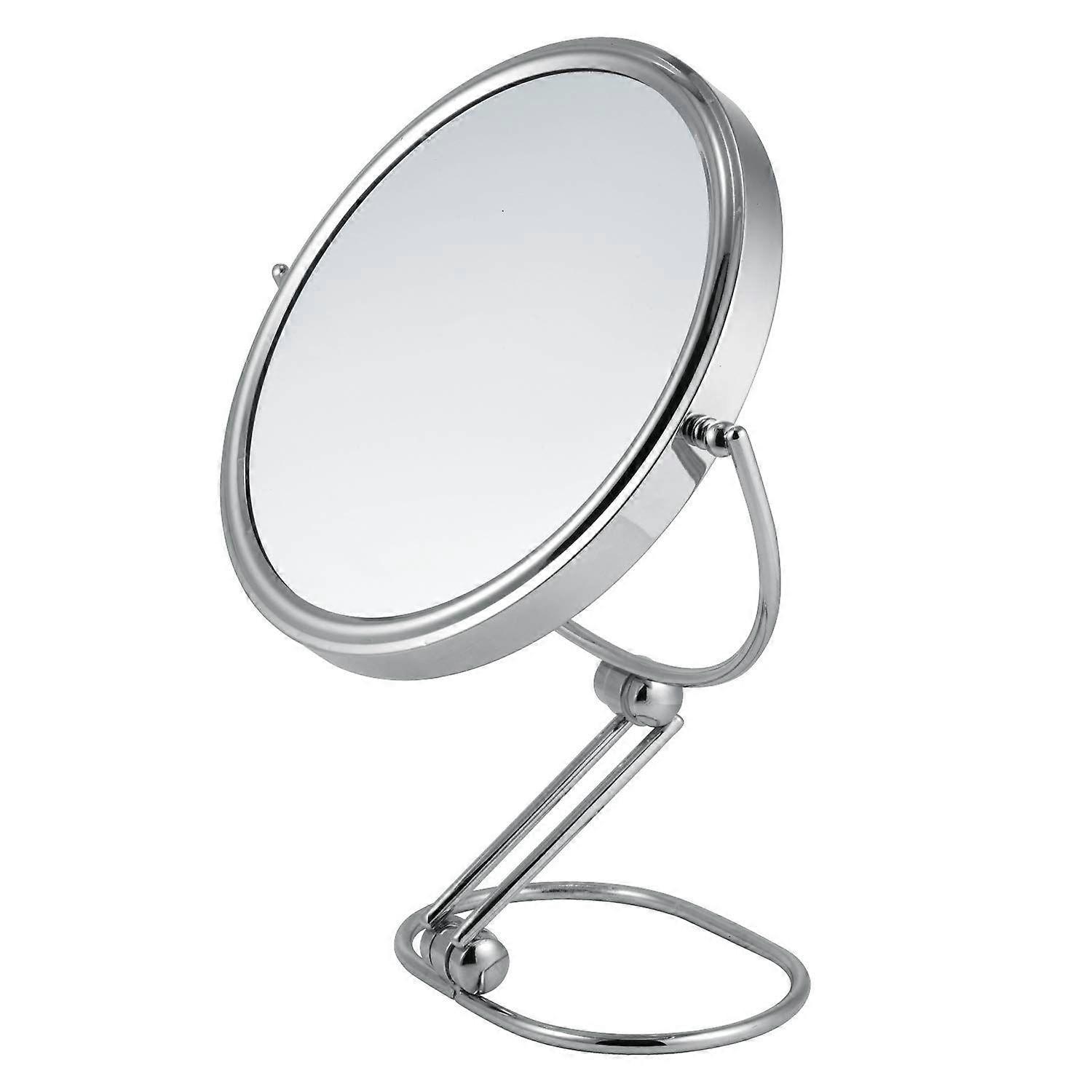 Folding Vanity Mirror 15cm Mirror with Magnifying Lens, 1X/3X Magnification Chrome, Pre-Assembled Tilt Countertop Vanity Mirror, Reversible Folding Va